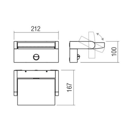 Redo 90587 - Iluminação de parede exterior LED com sensor FLIP LED/20W/230V CRI 90 3000K IP54 antracite