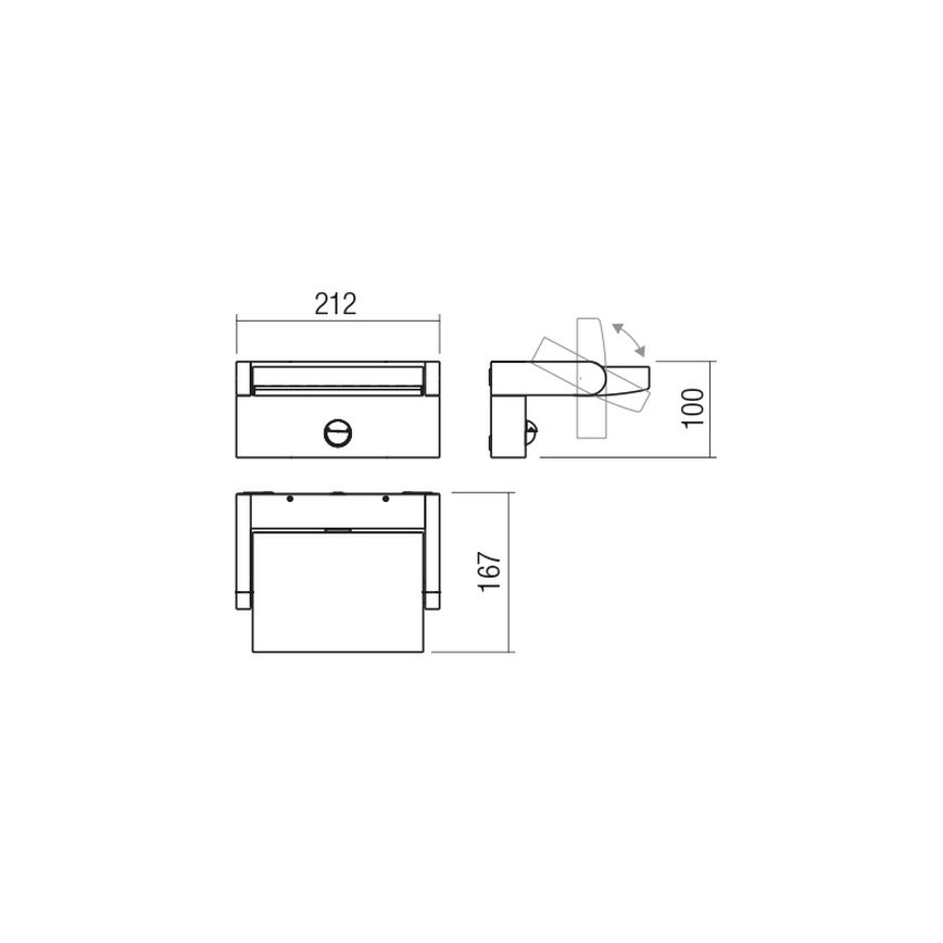 Redo 90587 - Iluminação de parede exterior LED com sensor FLIP LED/20W/230V CRI 90 3000K IP54 antracite