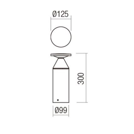 Redo 90589 - Luminária de exterior LED BIRO LED/12W/230V 3000K 30 cm IRC 90 IP65 antracite