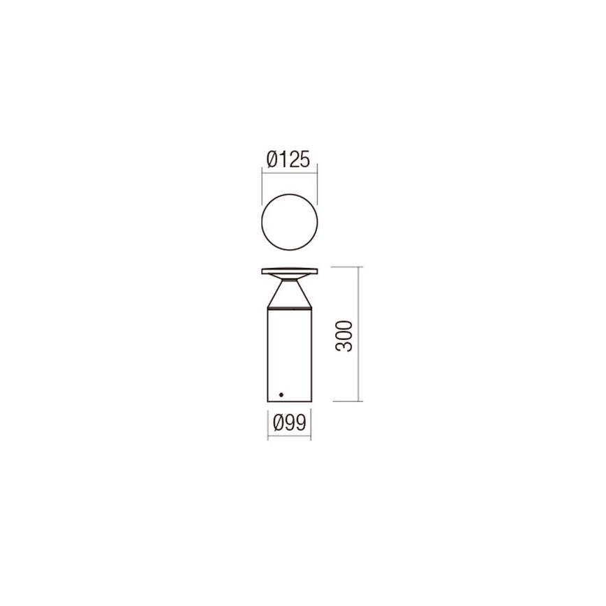 Redo 90590 - Candeeiro LED de exterior BIRO LED/12W/230V 3000K 30 cm CRI 90 IP65 castanho