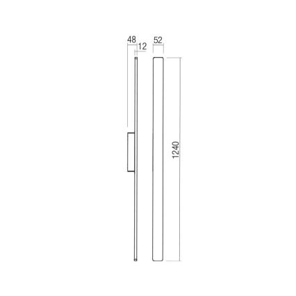 Redo 90622 - Iluminação de parede exterior LED REFLEXA LED/20W/230V 3000K 124 cm IP54 castanho