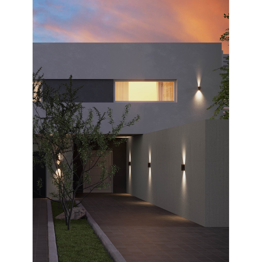 Redo 90637 - Iluminação de parede exterior LED SONNY 2xLED/5W/230V 2200/3000/4000K IP54 castanho
