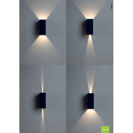Redo 90637 - Iluminação de parede exterior LED SONNY 2xLED/5W/230V 2200/3000/4000K IP54 castanho