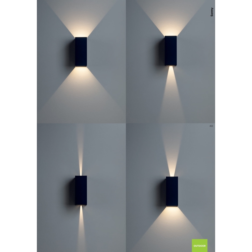 Redo 90637 - Iluminação de parede exterior LED SONNY 2xLED/5W/230V 2200/3000/4000K IP54 castanho