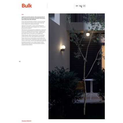 Redo 90642 - Candeeiro exterior BULK 1xE27/28W/230V 50 cm IP44 antracite