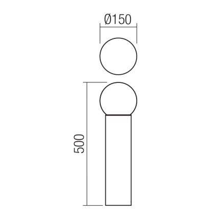Redo 90642 - Candeeiro exterior BULK 1xE27/28W/230V 50 cm IP44 antracite