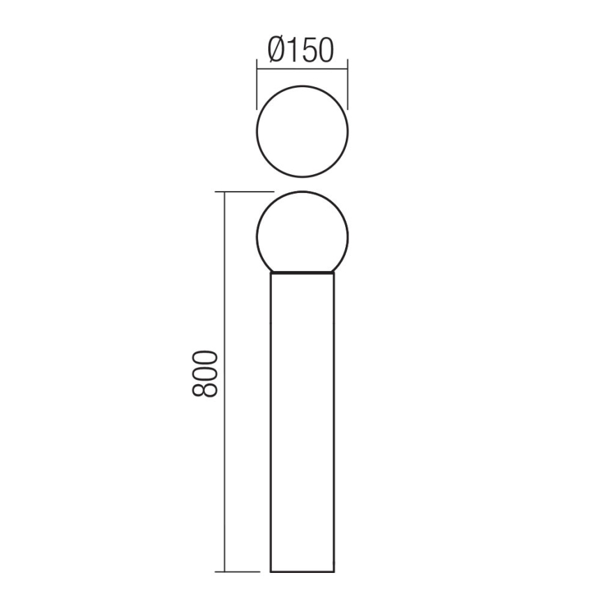 Redo 90643 - Candeeiro exterior BULK 1xE27/20W/230V 80 cm IP44 antracite