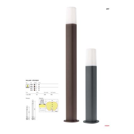 Redo 9078 - Candeeiro de exterior CRAYON 1xE27/42W/230V IP44