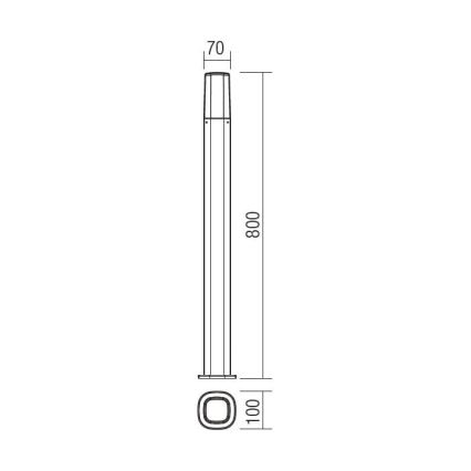 Redo 9078 - Candeeiro de exterior CRAYON 1xE27/42W/230V IP44
