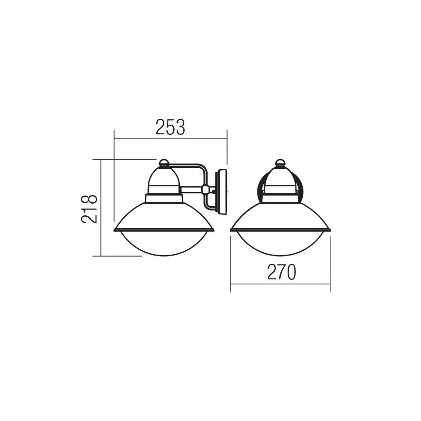 Redo 9095 - Luz de parede de exterior DANUBIA 1xE27/42W/230V IP44