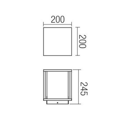 Redo 9109 - Candeeiro exterior VITRA 1xE27/15W/230V IP54 preto