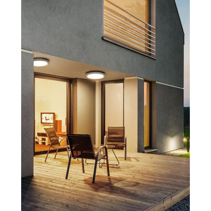 Redo 9180 - Iluminação de teto exterior LED BEZEL LED/25W/230V diâmetro 27 cm IP54 branco