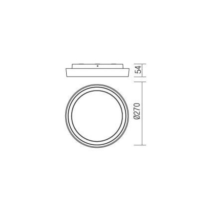 Redo 9180 - Iluminação de teto exterior LED BEZEL LED/25W/230V diâmetro 27 cm IP54 branco
