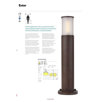Redo 9326 - Luz de parede EXTER 1xE27/42W/230V IP54