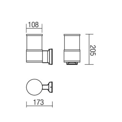 Redo 9326 - Luz de parede EXTER 1xE27/42W/230V IP54