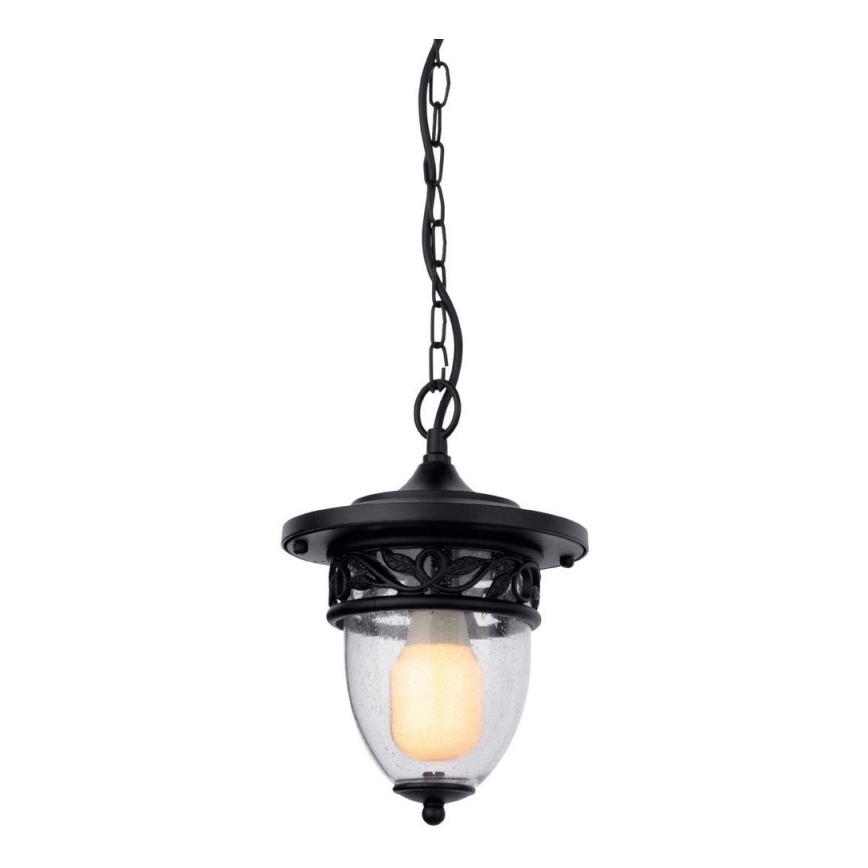 Redo 9399 - Candelabro suspenso exterior BASEL 1xE27/42W/230V IP44 preto