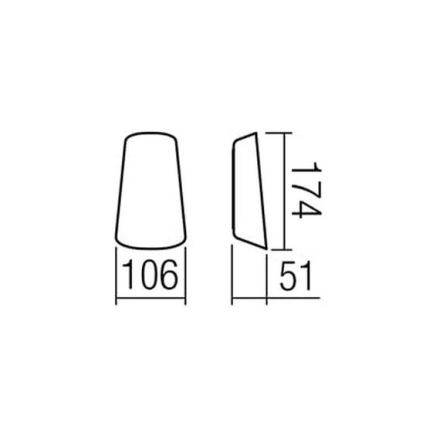 Redo 9536 - Luz de parede LED de exterior TWILL 1xLED/11W/230V IP65