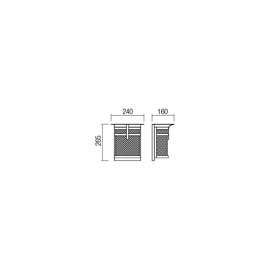 Redo 9577 - Iluminação de parede exterior VISIR 1xE27/42W/230V IP23