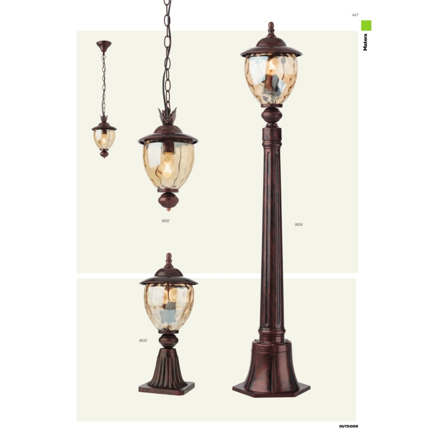 Redo 9632 - Candelabro de exterior numa corrente MATERA 1xE27/42W/230V IP33