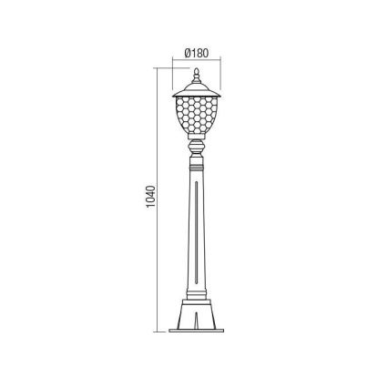 Redo 9634 - Candeeiro de exterior MATERA 1xE27/42W/230V IP33