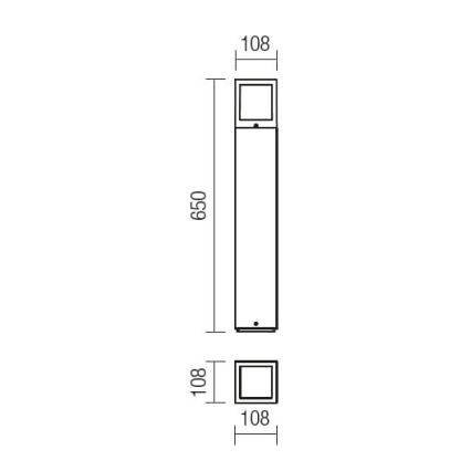 Redo 9644 - Candeeiro de exterior BRICK 1xE27/23W/230V IP54