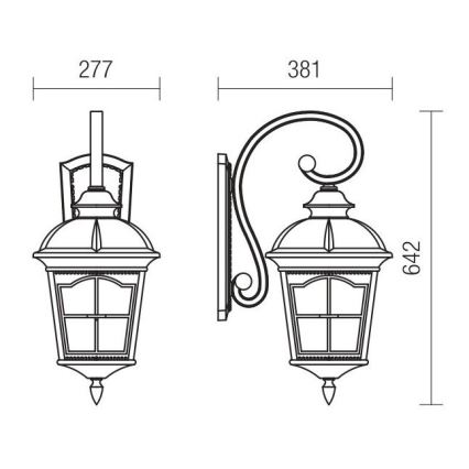 Redo 9648 - Aplique de parede exterior YORK 1xE27/70W/230V IP44 castanho