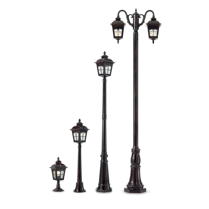 Redo 9652 - Candeeiro exterior YORK 1xE27/70W/230V IP44 castanho