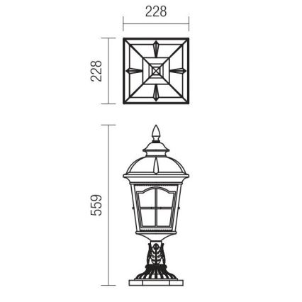 Redo 9652 - Candeeiro exterior YORK 1xE27/70W/230V IP44 castanho