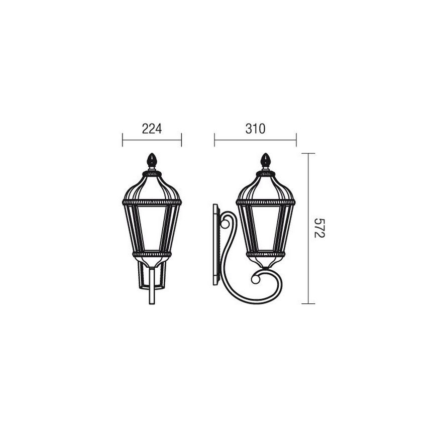 Redo 9656 - Aplique de parede exterior ESSEN 1xE27/70W/230V IP44 castanho/pátina