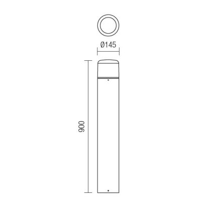 Redo 9682 - Luminária LED de exterior CYCLO LED/9W/230V 2900-3100K 90 cm IP54 antracite