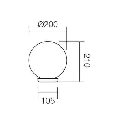Redo 9760 - Abajur de substituição para iluminação exterior SFERA diâmetro 20 cm IP44 castanho