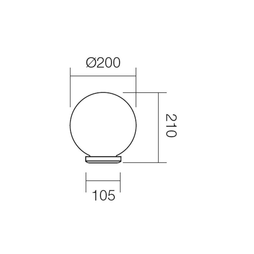 Redo 9760 - Abajur de substituição para iluminação exterior SFERA diâmetro 20 cm IP44 castanho