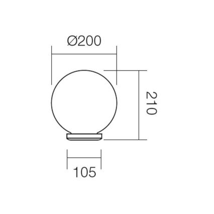 Redo 9761 - Abajur de substituição para iluminação exterior SFERA diâmetro 20 cm IP44 branco