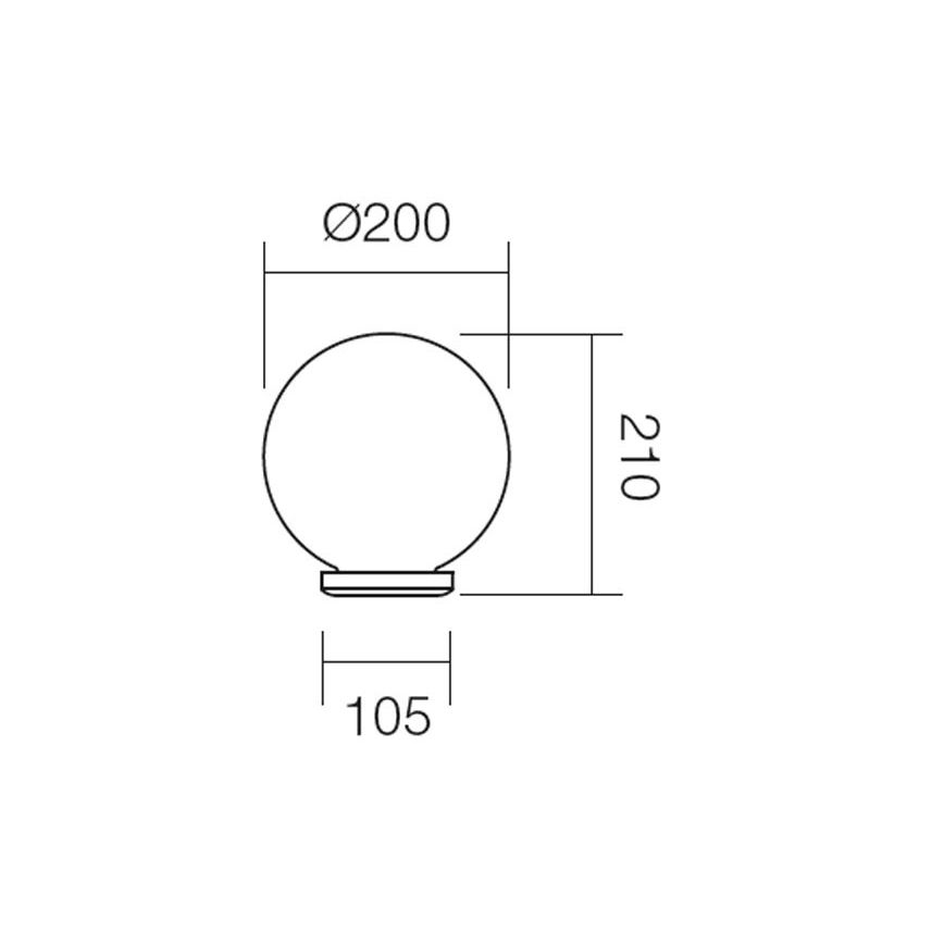Redo 9761 - Abajur de substituição para iluminação exterior SFERA diâmetro 20 cm IP44 branco