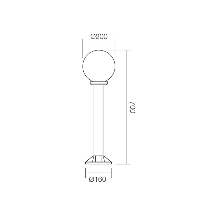 Redo 9769 - Candeeiro de exterior SFERA 1xE27/28W/230V IP44
