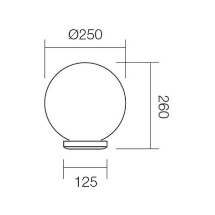 Redo 9770 - Abajur de substituição para iluminação exterior SFERA diâmetro 25 cm IP44 castanho