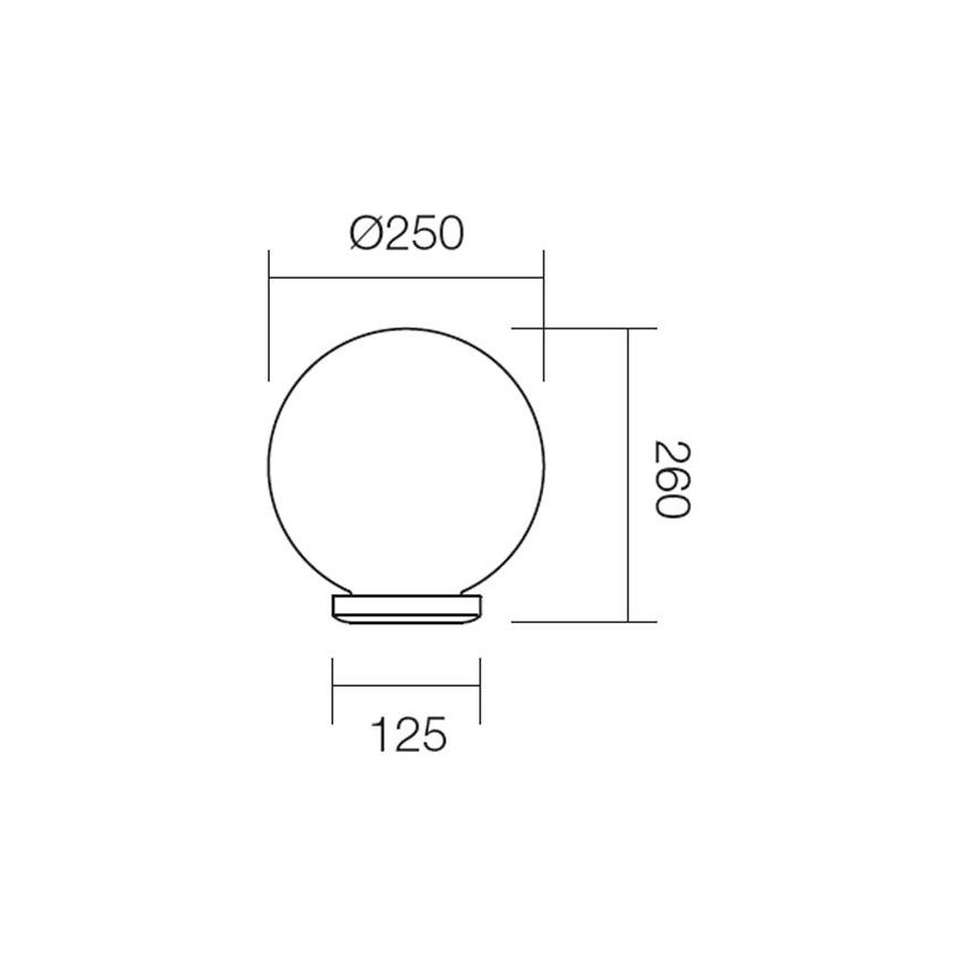 Redo 9770 - Abajur de substituição para iluminação exterior SFERA diâmetro 25 cm IP44 castanho