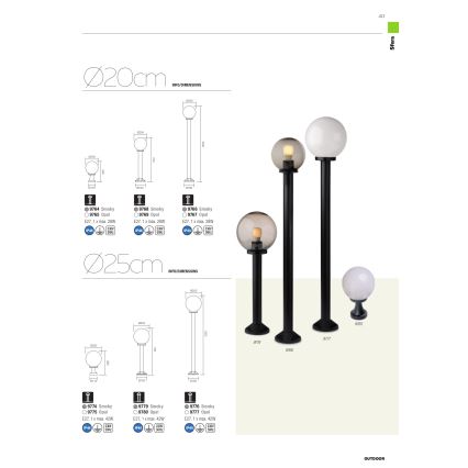 Redo 9774 - Candeeiro exterior SFERA 1xE27/42W/230V IP44 25x38 cm castanho