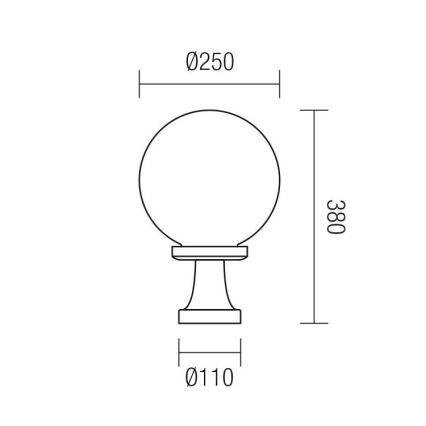 Redo 9774 - Candeeiro exterior SFERA 1xE27/42W/230V IP44 25x38 cm castanho