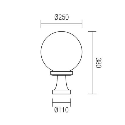 Redo 9775 - Candeeiro exterior SFERA 1xE27/42W/230V IP44 25x38cm branco