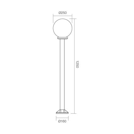 Redo 9776 - Candeeiro exterior SFERA 1xE27/42W/230V IP44 25x125 cm castanho