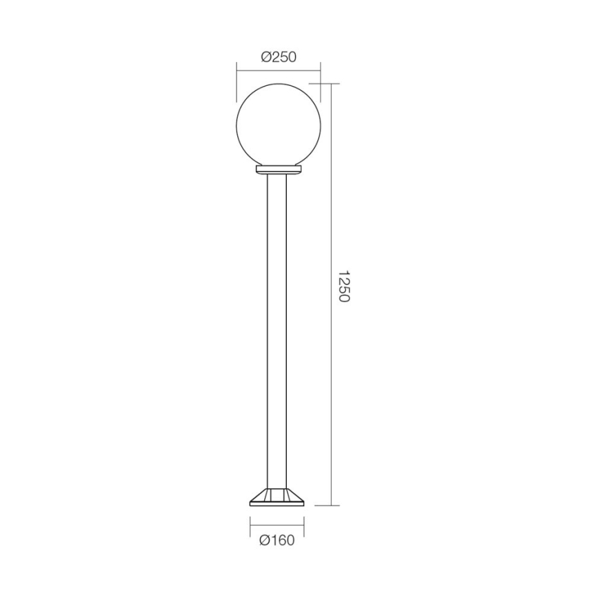 Redo 9776 - Candeeiro exterior SFERA 1xE27/42W/230V IP44 25x125 cm castanho