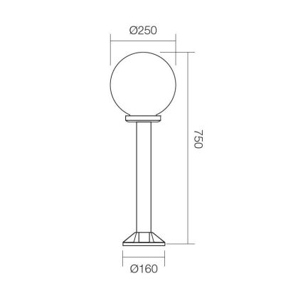 Redo 9779 - Candeeiro exterior SFERA 1xE27/42W/230V IP44 25x75 cm castanho