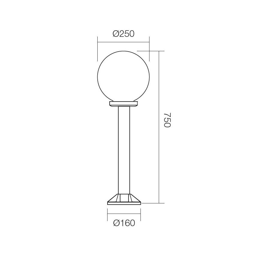 Redo 9779 - Candeeiro exterior SFERA 1xE27/42W/230V IP44 25x75 cm castanho