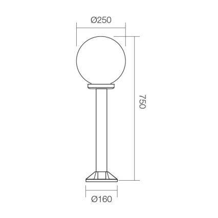 Redo 9780 - Candeeiro exterior SFERA 1xE27/42W/230V IP44 25x75 cm branco