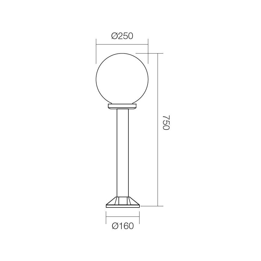Redo 9780 - Candeeiro exterior SFERA 1xE27/42W/230V IP44 25x75 cm branco