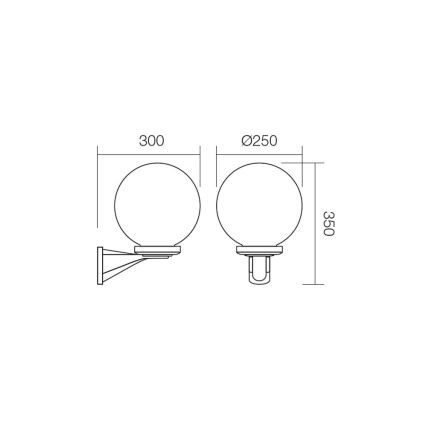 Redo 9789 - Iluminação de parede exterior SFERA 1xE27/42W/230V IP44 branco