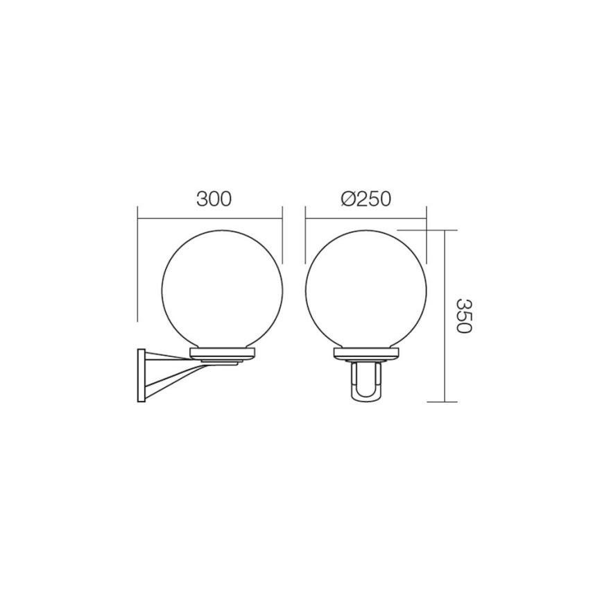 Redo 9789 - Iluminação de parede exterior SFERA 1xE27/42W/230V IP44 branco