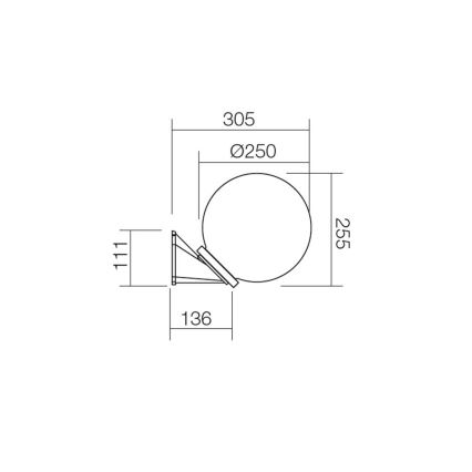 Redo 9873 - Iluminação de parede exterior SFERA 1xE27/42W/230V IP44 branco