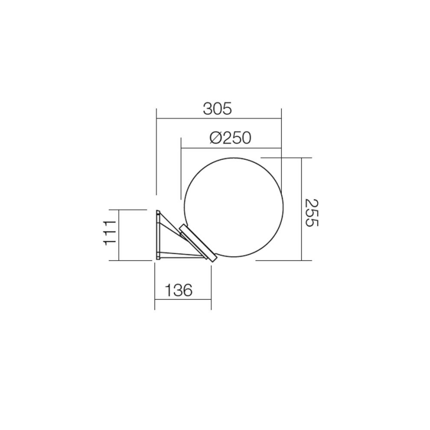 Redo 9873 - Iluminação de parede exterior SFERA 1xE27/42W/230V IP44 branco